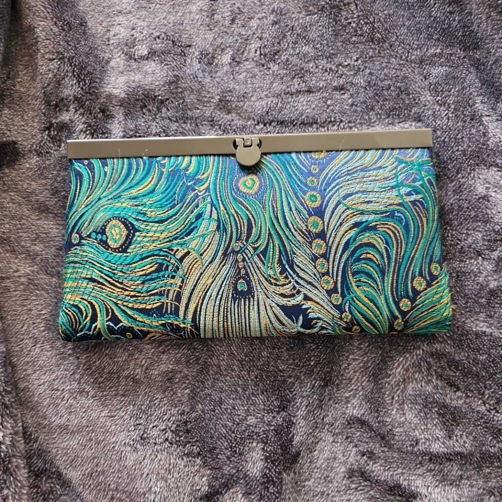 Cathayana 100% silk Peacock wallet
